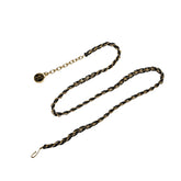 フェンディ チェーン ベルト ゴールド ブラック メッキ レザー レディース FENDI 【中古】